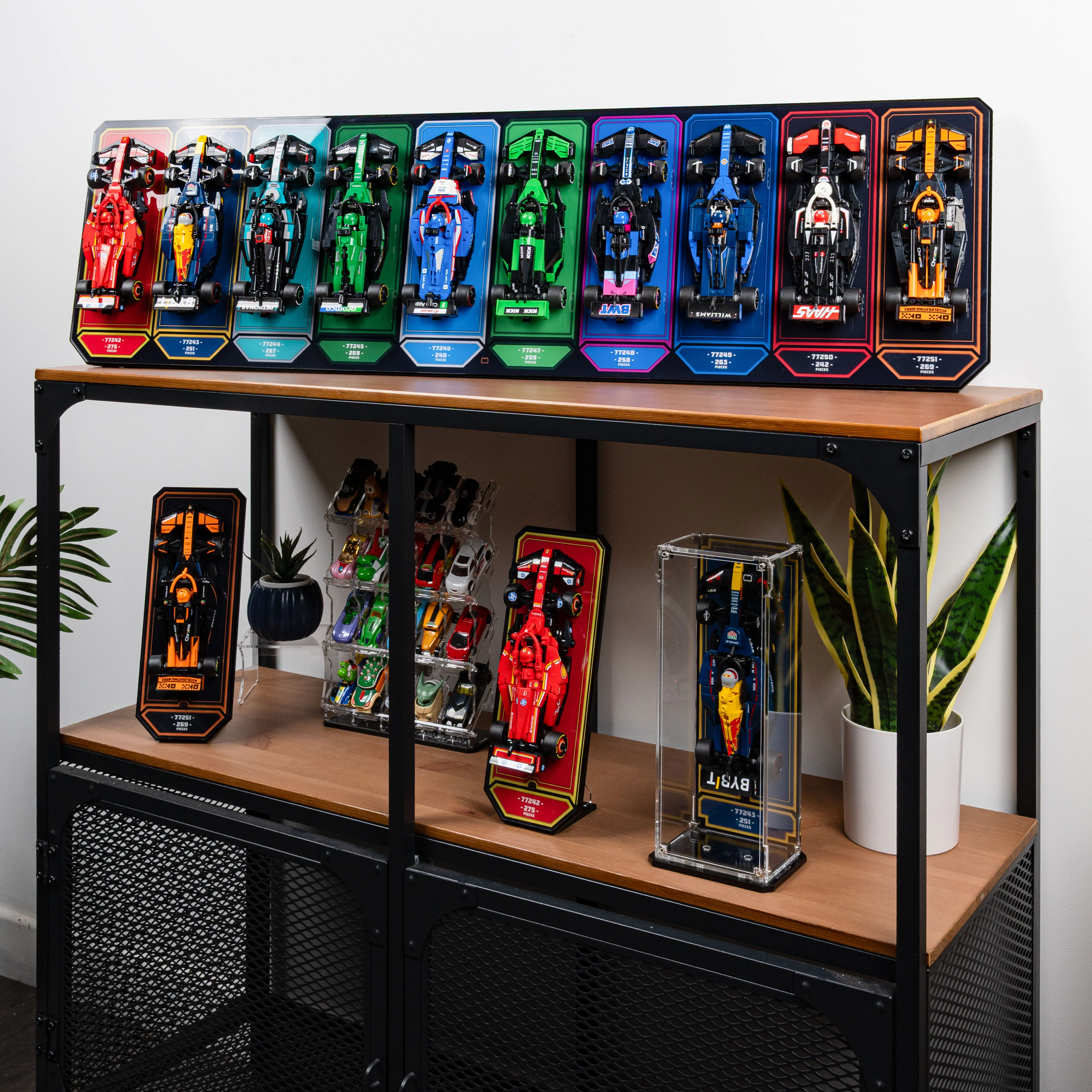 Wall Mountable Display Stand for 10 x LEGO® Speed Champions: Formula 1 Range - Image 2