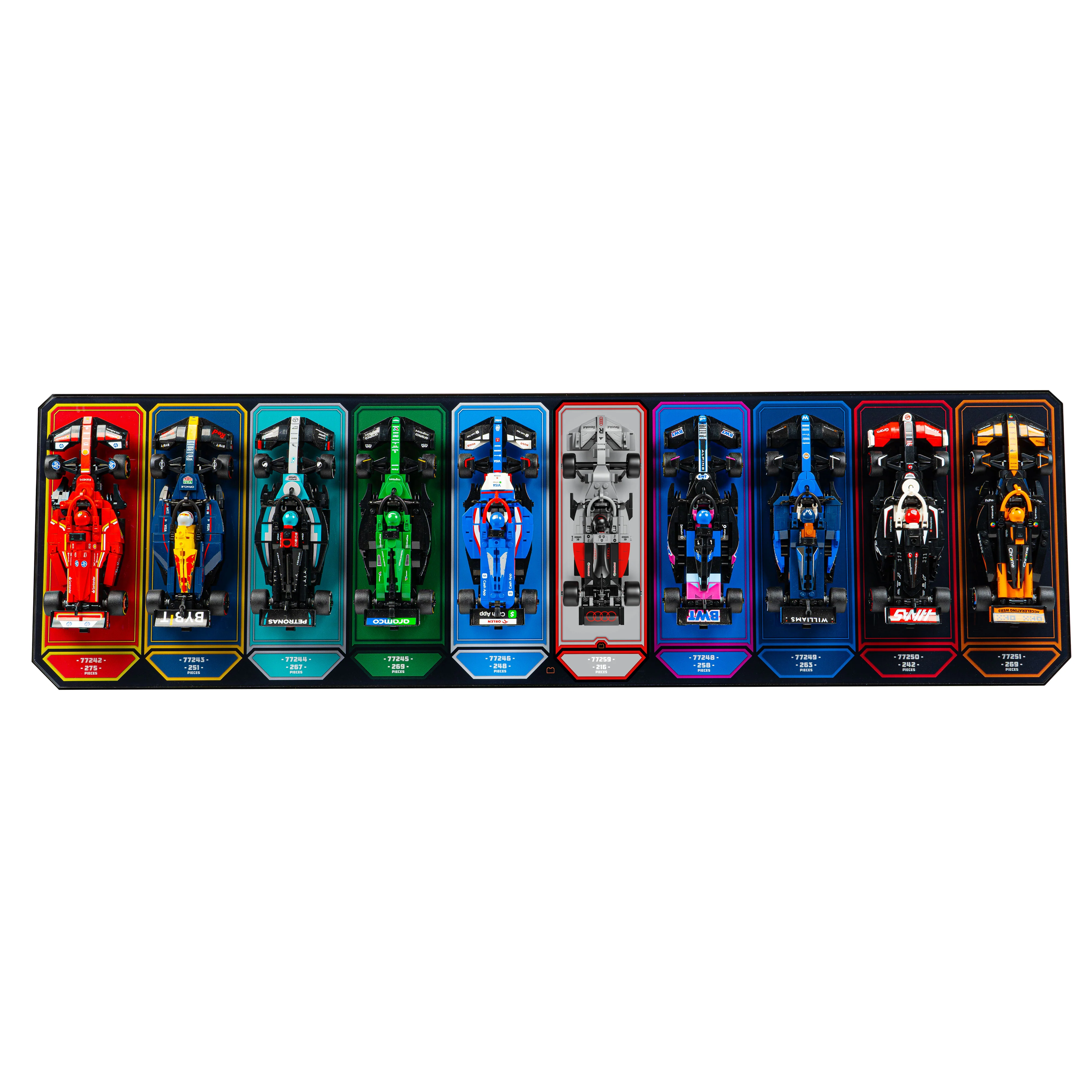 Wall Mountable Display Stand for 10 x LEGO® Speed Champions: Formula 1 Range - Image 8