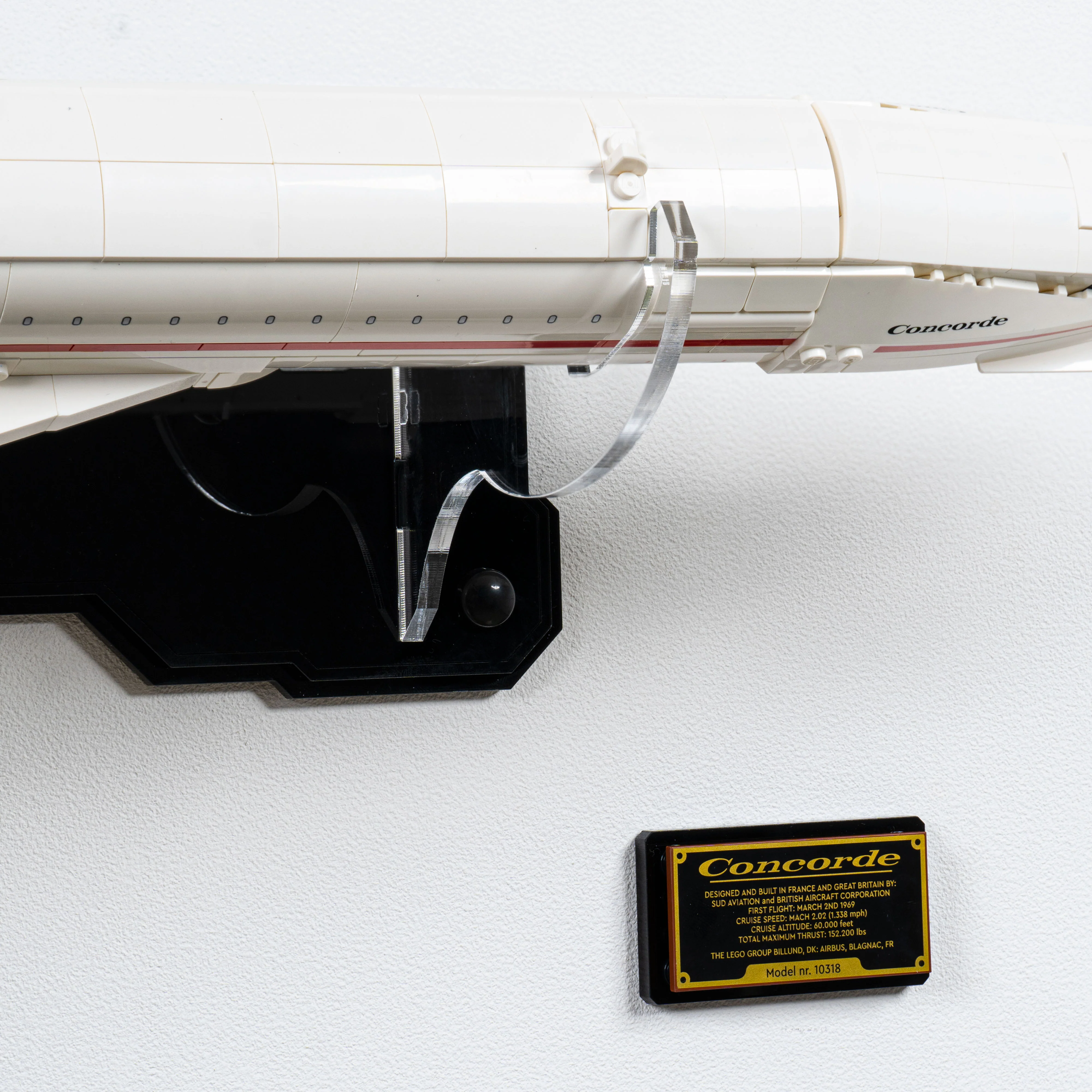 Wall mounted Display Stand for LEGO® Icons: Concorde (10318) - Image 9