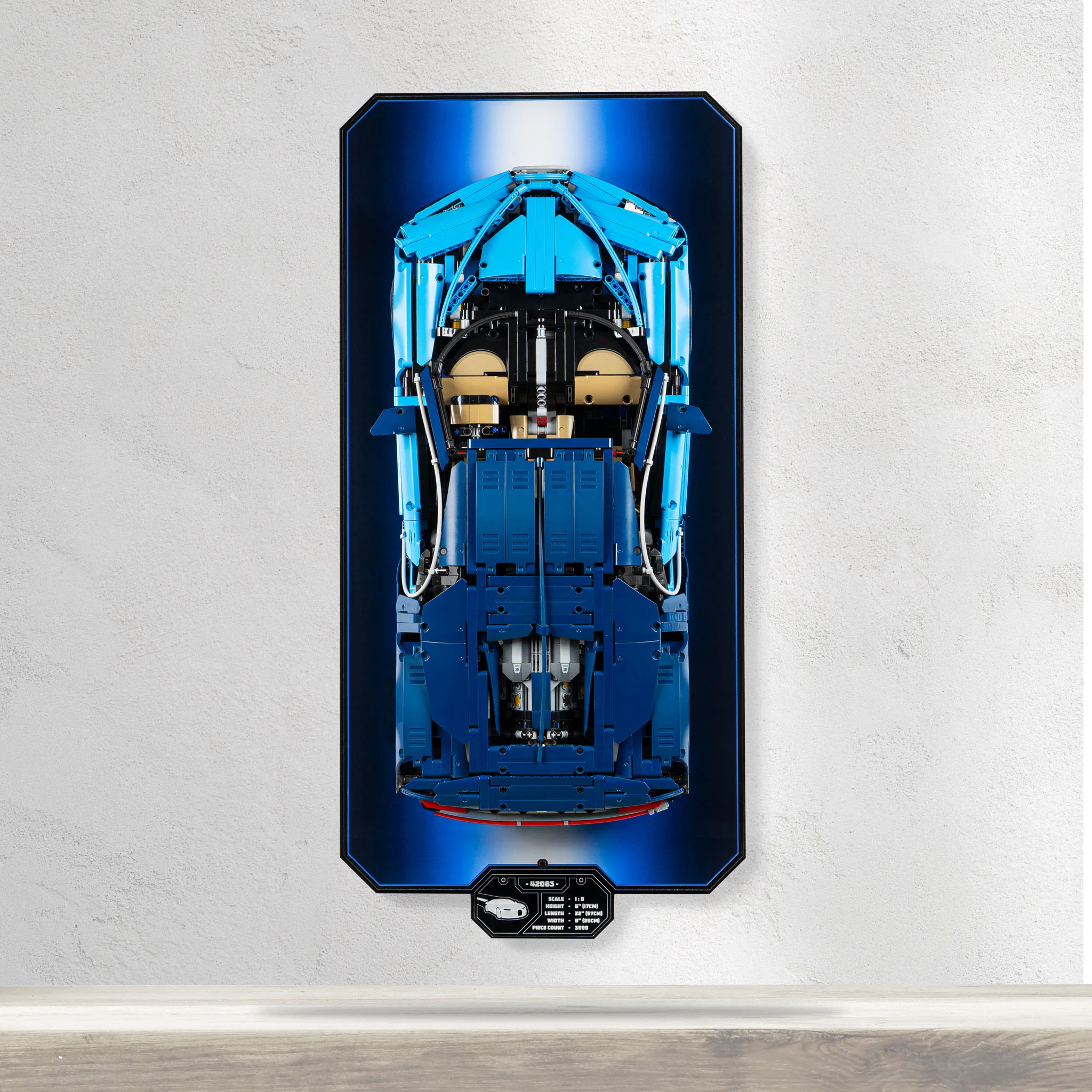 Wall Mounted Display Stand for LEGO® Technic™ Bugatti Chiron (42083) - Image 2