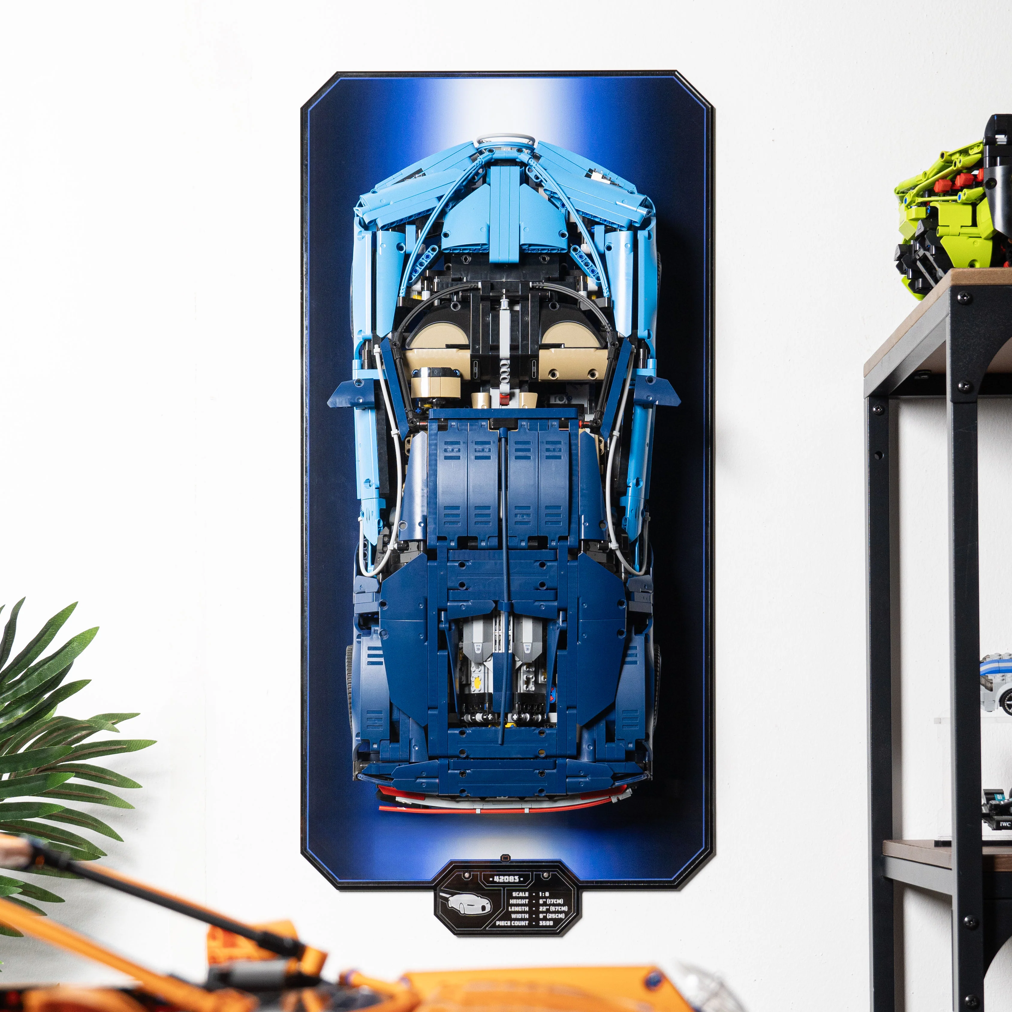 Wall Mounted Display Stand for LEGO® Technic™ Bugatti Chiron (42083) - Image 6