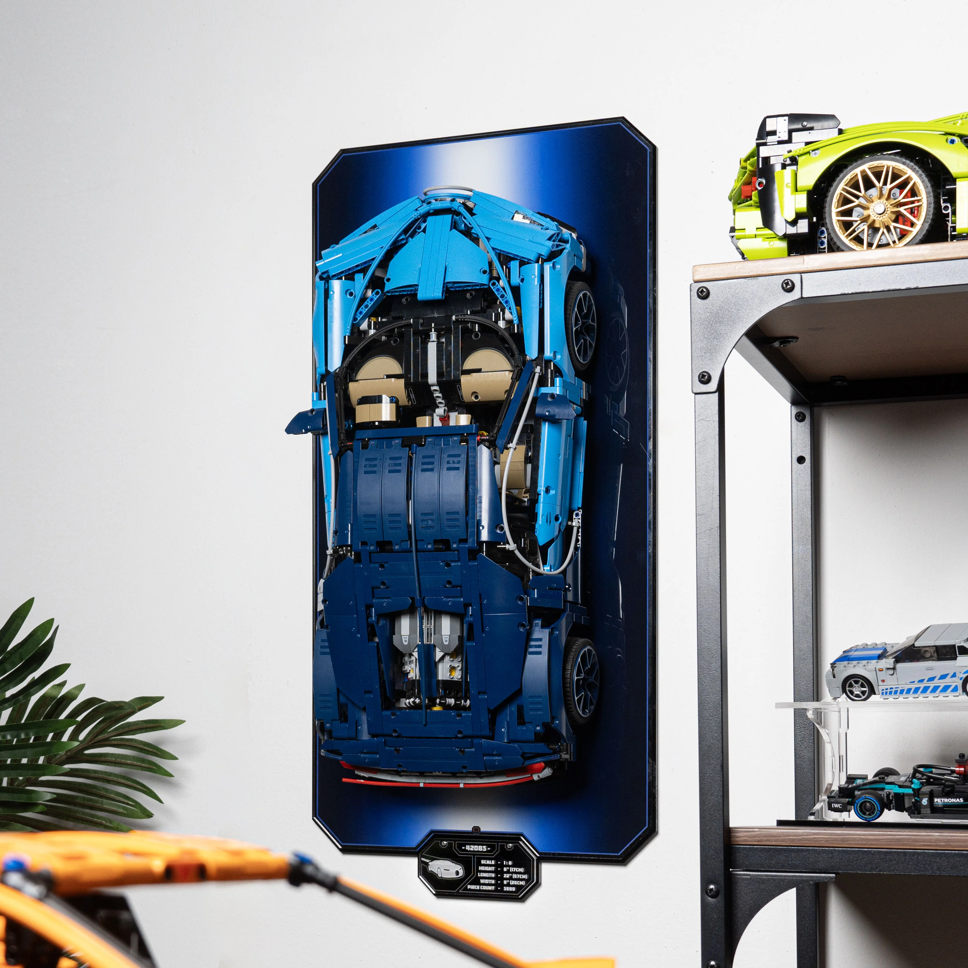 Wall Mounted Display Stand for LEGO® Technic™ Bugatti Chiron (42083) - Image 7