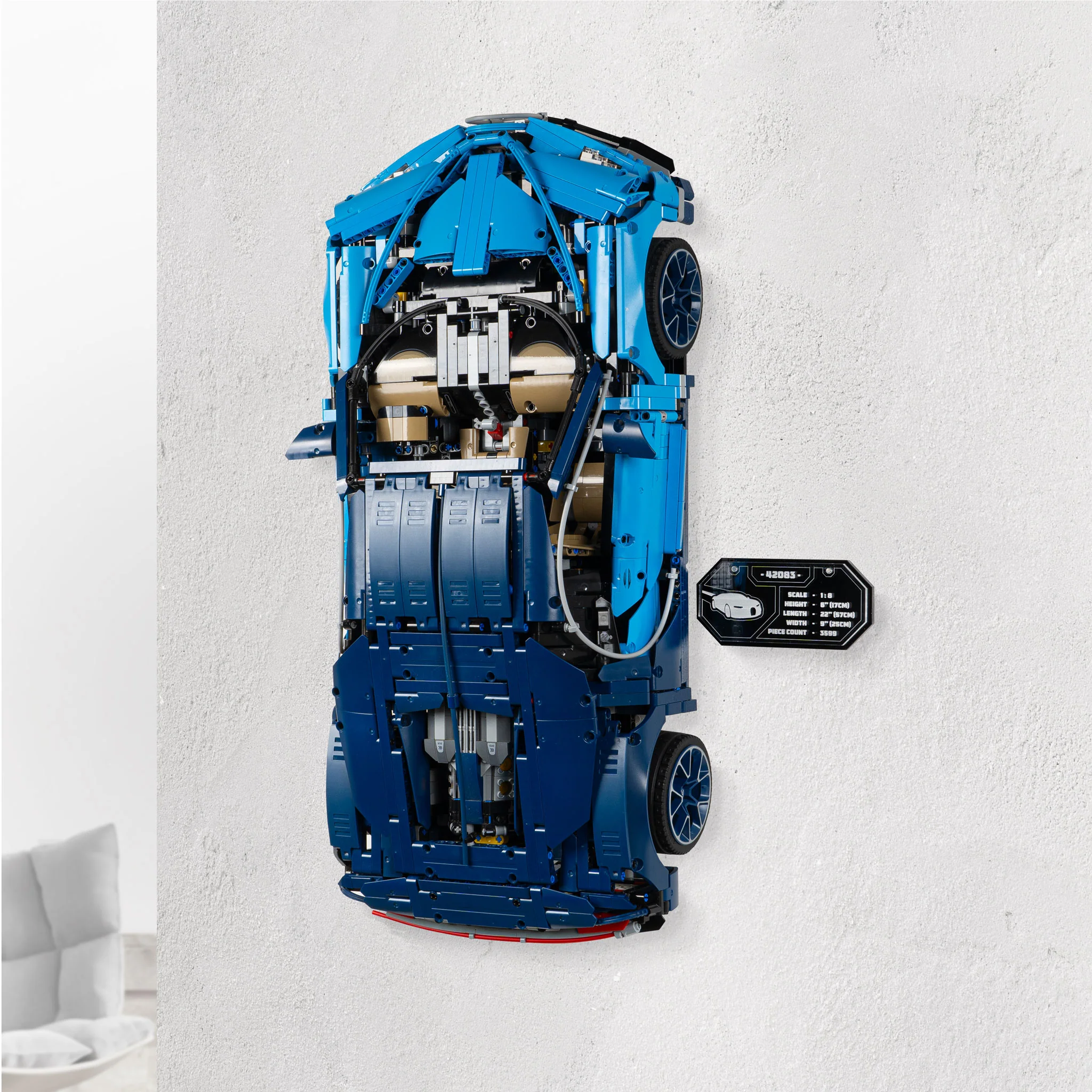 Wall Mounted Display Stand for LEGO® Technic™ Bugatti Chiron (42083) - Image 8