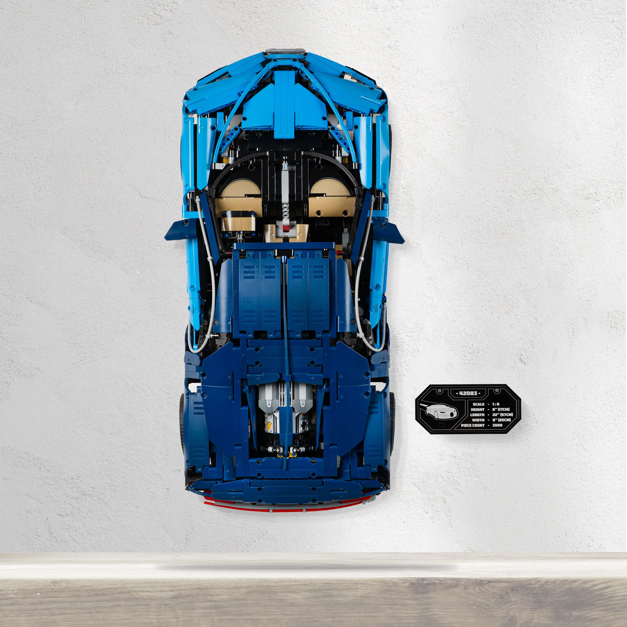 Wall Mounted Display Stand for LEGO® Technic™ Bugatti Chiron (42083) - Image 9