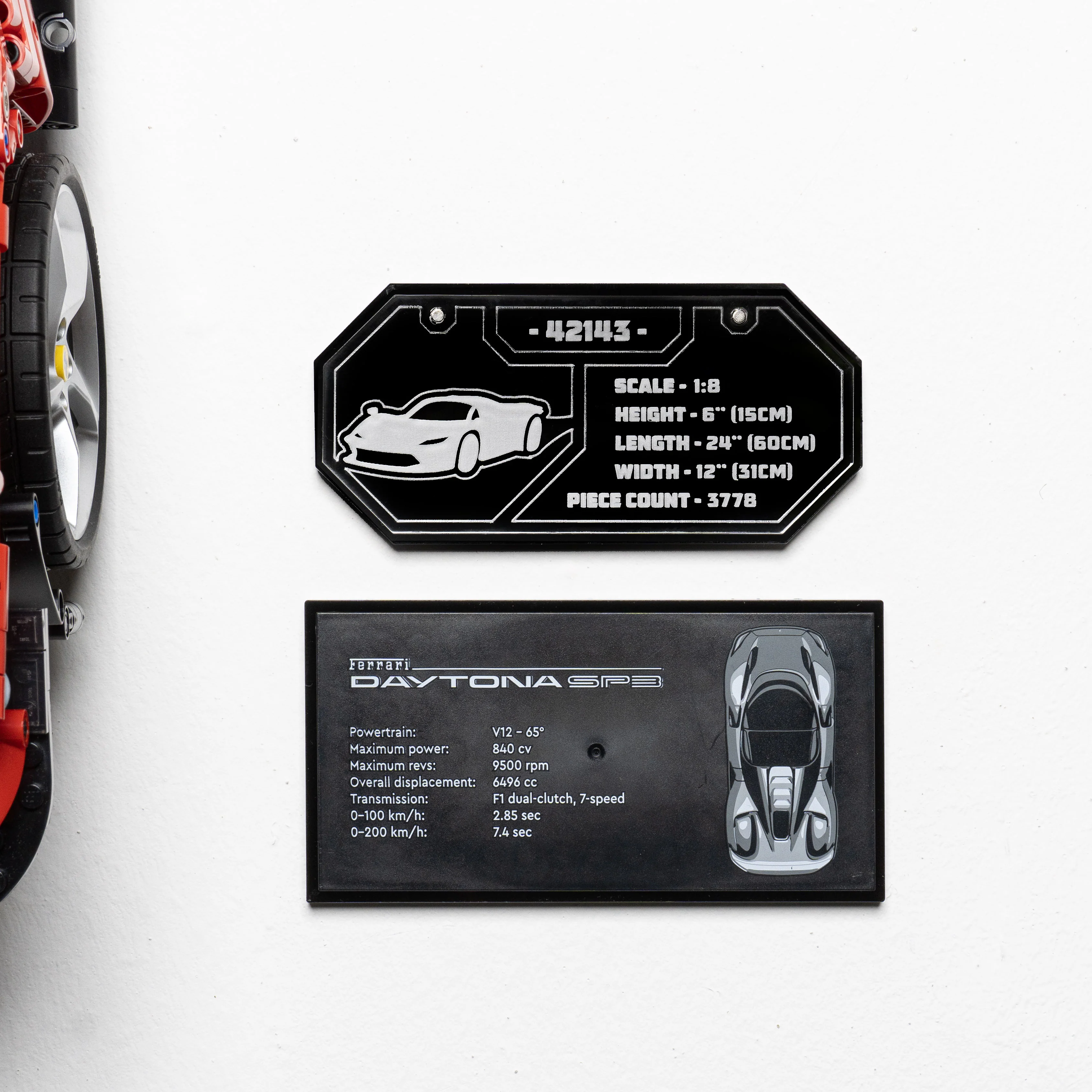 Wall Mounted Display Stand for LEGO® Technic™ Ferrari Daytona SP3 (42143) - Image 10