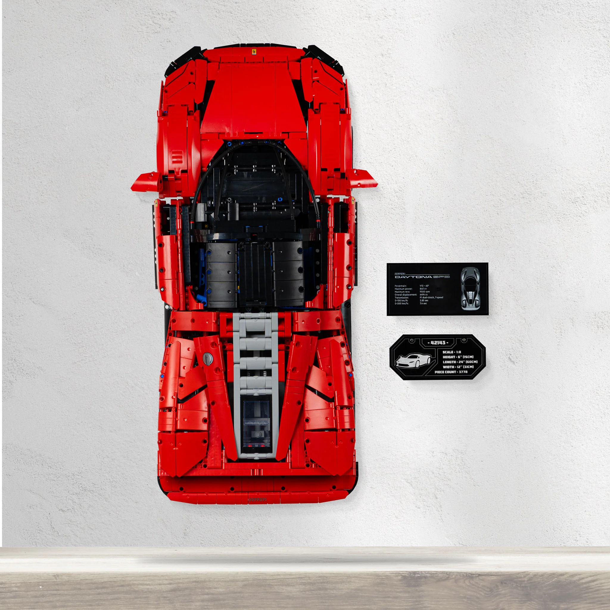 Wall Mounted Display Stand for LEGO® Technic™ Ferrari Daytona SP3 (42143) - Image 7