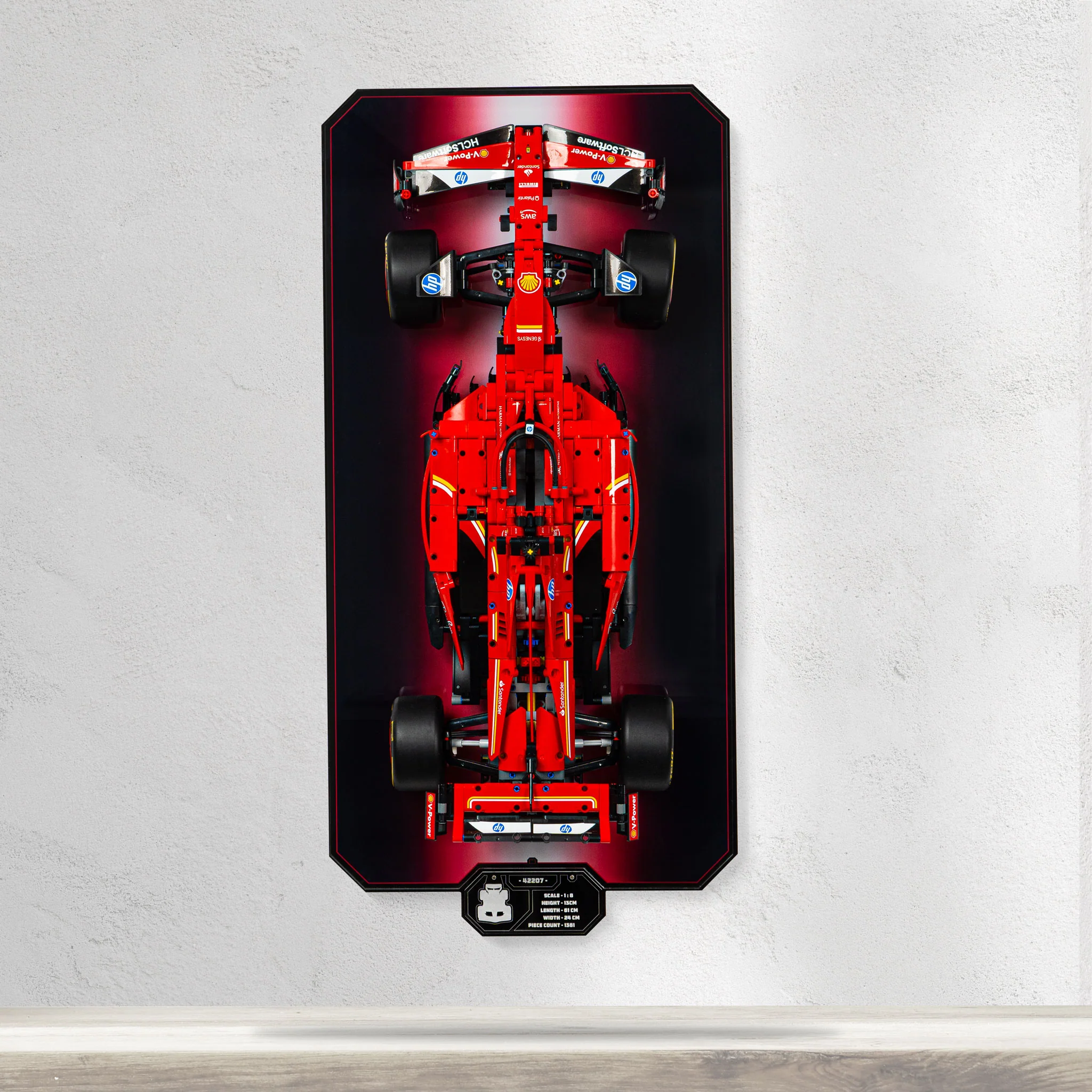 Wall Mounted Display Stand for LEGO® Technic Ferrari SF-24 F1 Car (42207) - Image 4