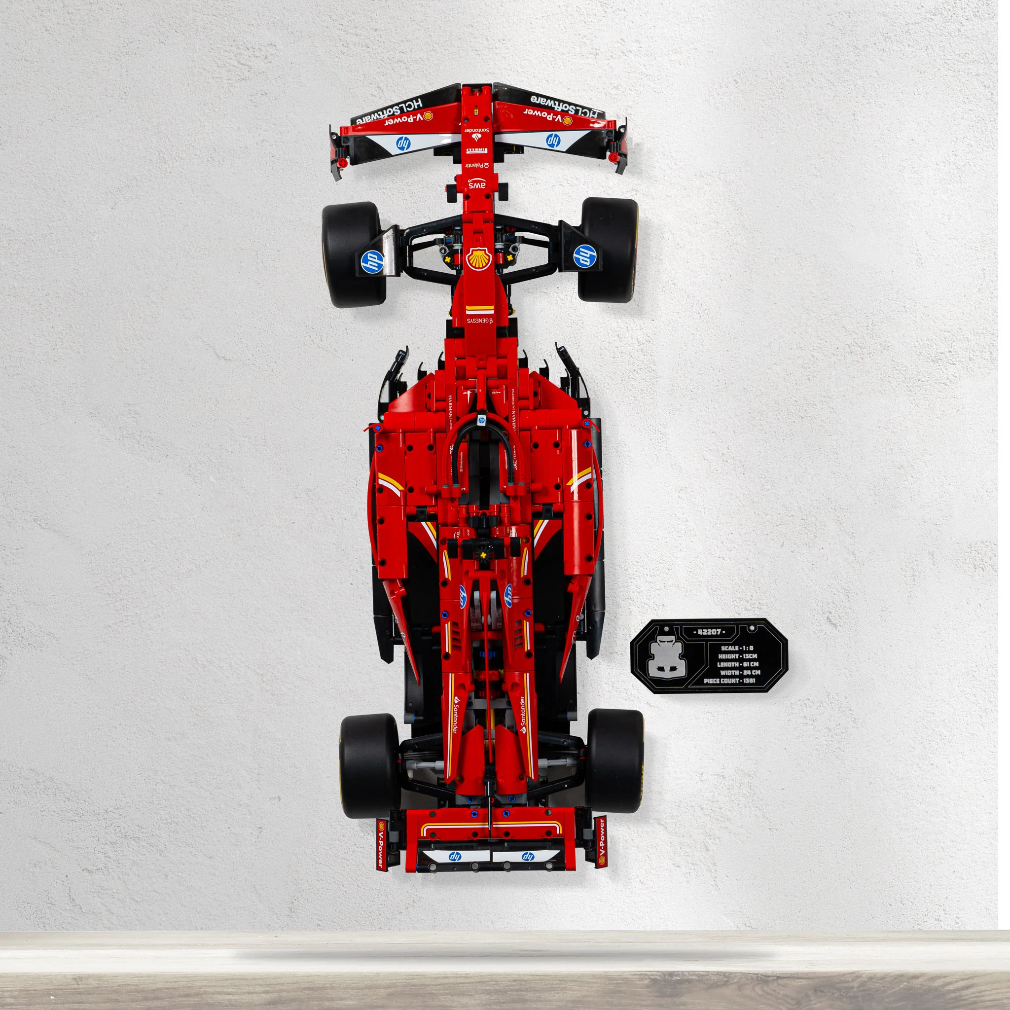 Wall Mounted Display Stand for LEGO® Technic Ferrari SF-24 F1 Car (42207) - Image 9