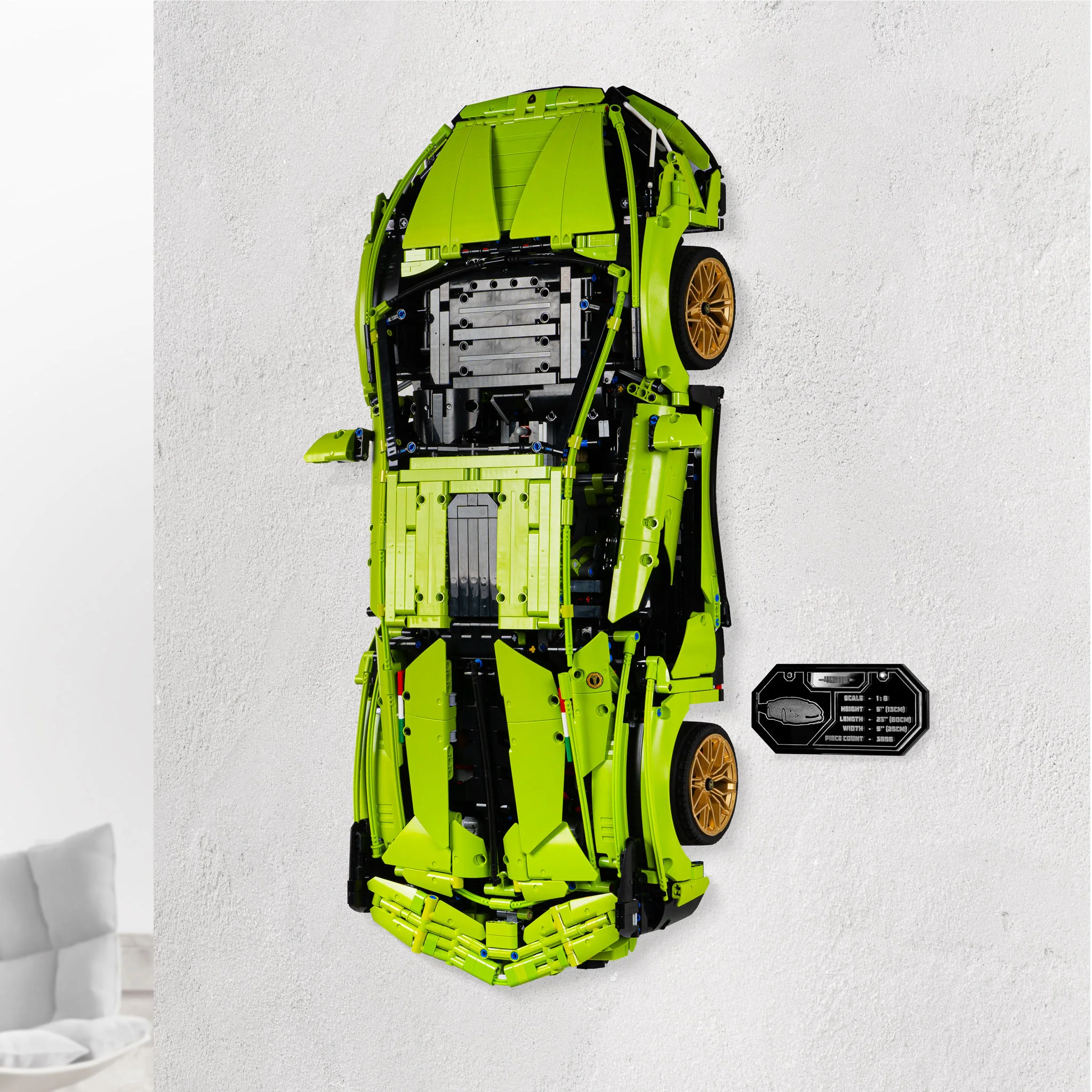 Wall Mounted Display Stand for LEGO® Technic™ Lamborghini Sián (42115) - Image 6