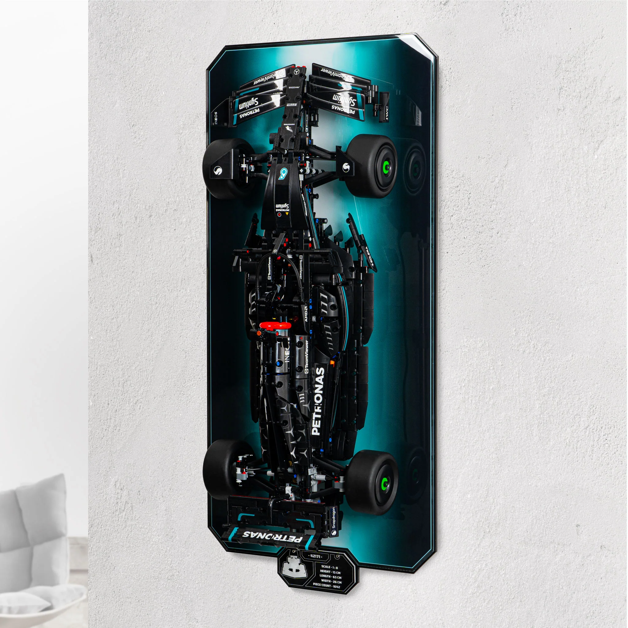 Wall Mounted Display Stand for LEGO® Technic™ Mercedes-AMG F1 W14 E (42171) - Image 7