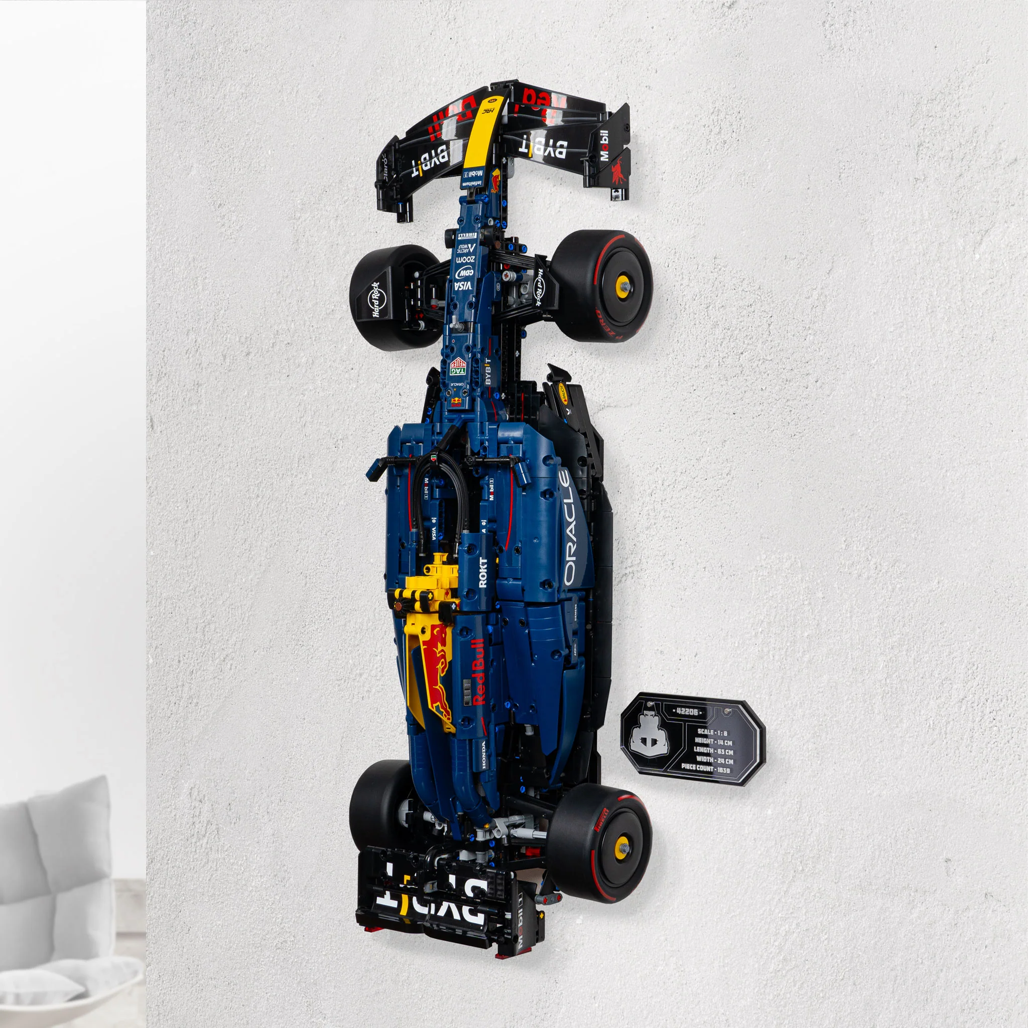Wall Mounted Display Stand for LEGO® Technic Oracle Red Bull Racing RB20 F1 Car (42206) - Image 4