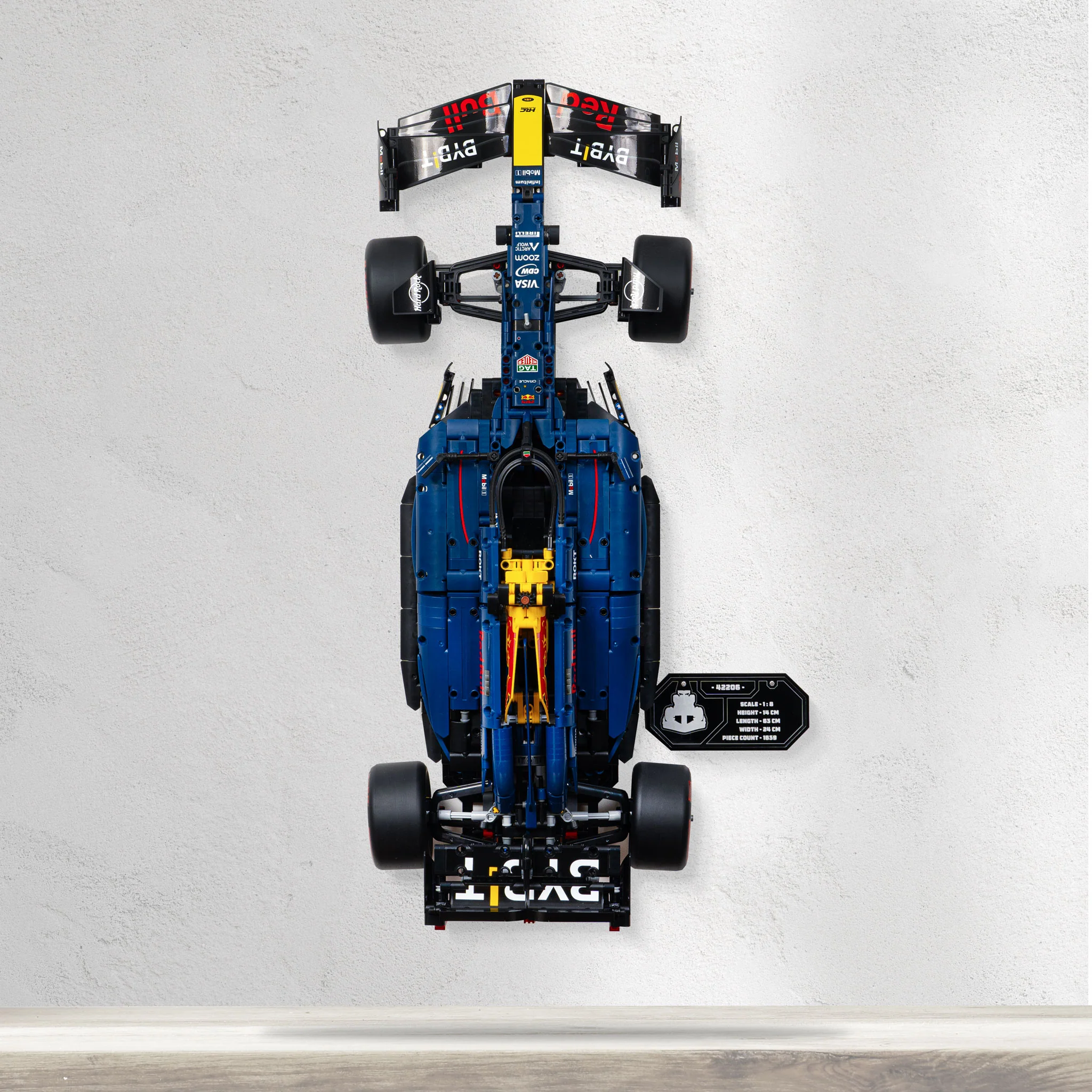 Wall Mounted Display Stand for LEGO® Technic Oracle Red Bull Racing RB20 F1 Car (42206) - Image 9