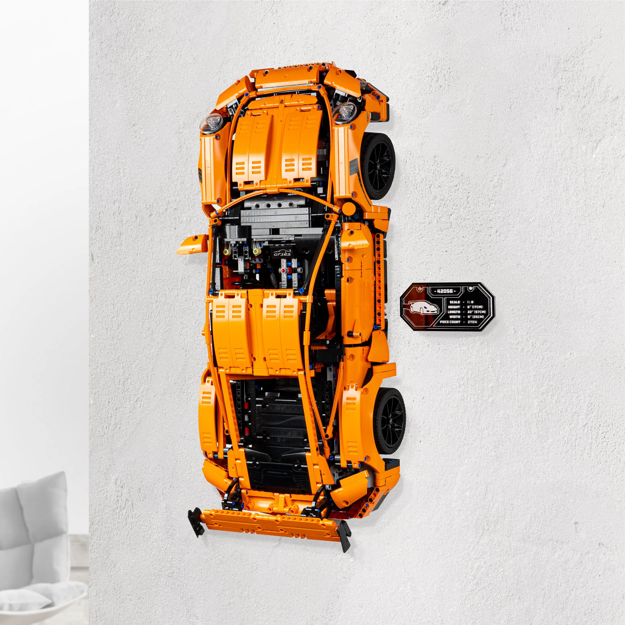 Wall Mounted Display Stand for LEGO® Technic™ Porsche 911 GT3 RS (42056) - Image 6