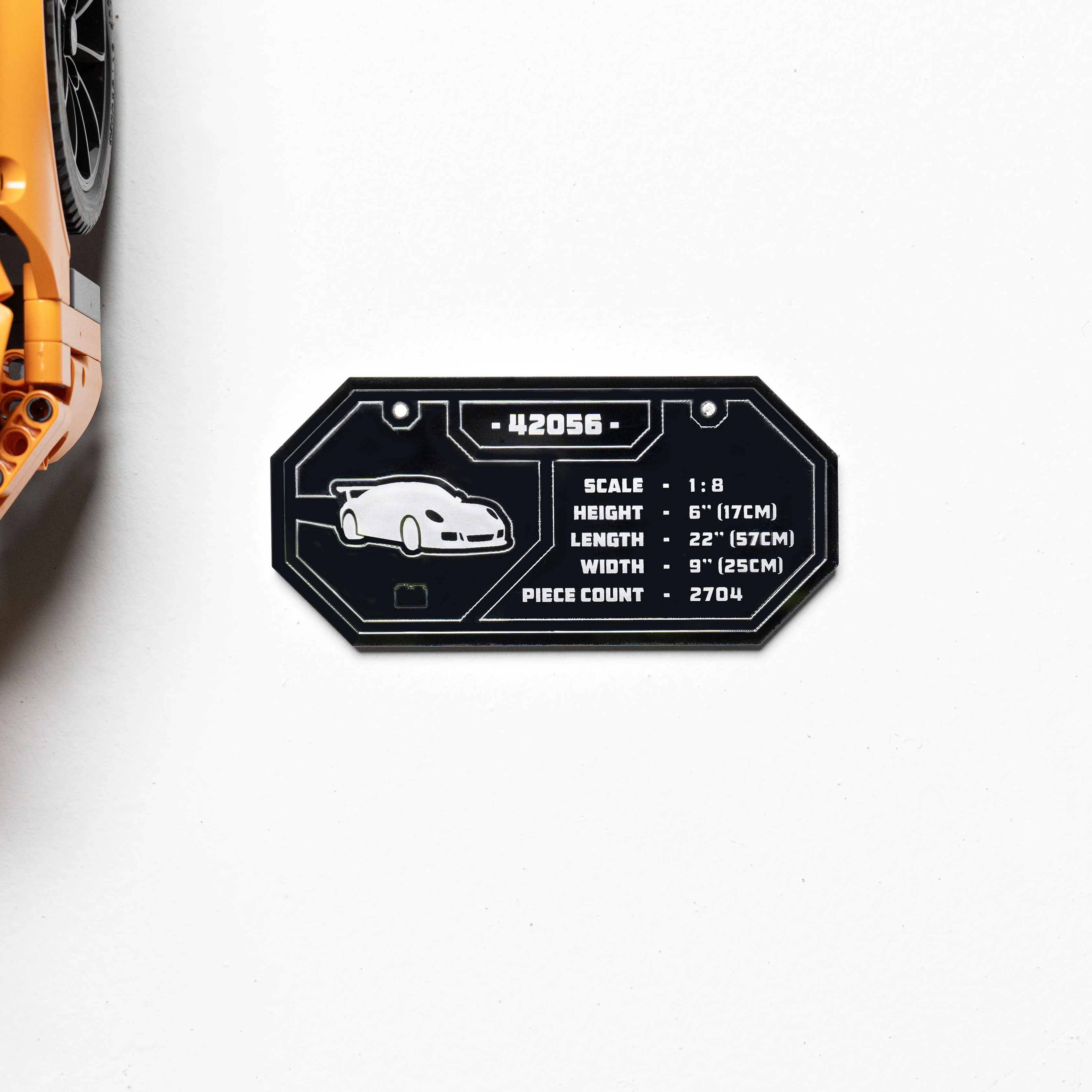 Wall Mounted Display Stand for LEGO® Technic™ Porsche 911 GT3 RS (42056) - Image 8